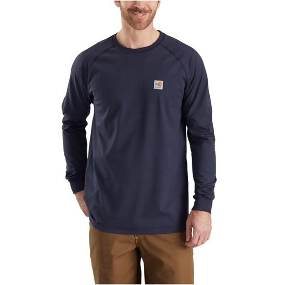 Carhartt Mens Medium Blue FR Force Cotton Relaxed Fit Long Sleeve T-Shirt K22-24 - Picture 1 of 8